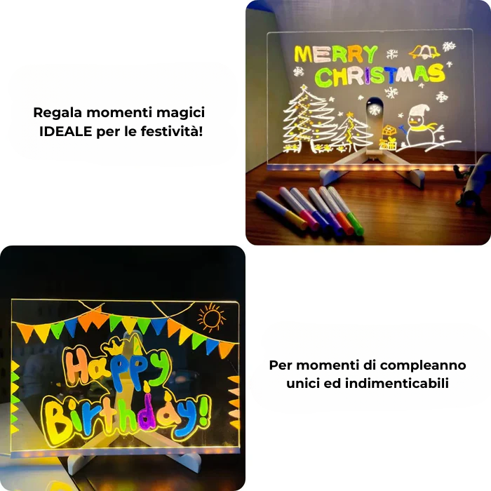 VALTI™ Tavola LED Interattiva per Disegni e Messaggi Luminosi