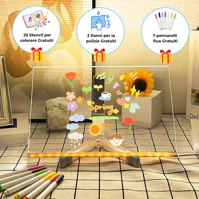 VALTI™ Tavola LED Interattiva per Disegni e Messaggi Luminosi