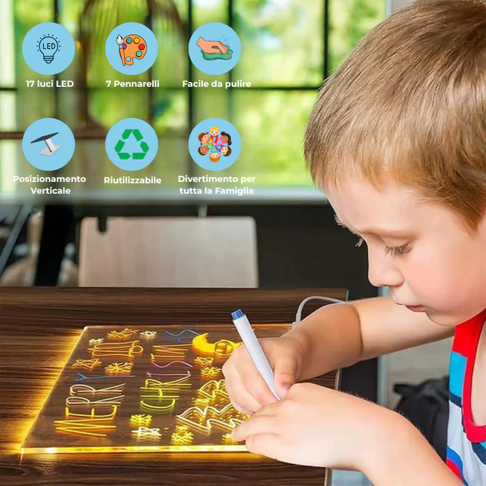 VALTI™ Tavola LED Interattiva per Disegni e Messaggi Luminosi